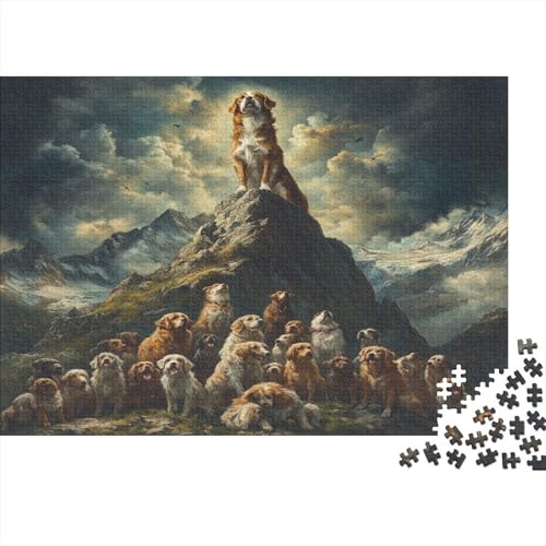 St. Bernard Puzzle 1000-teilige Schwer Puzzle Spielzeug Lernspiel Impossible High Berg Peaks Herausforderungsspielzeug Für Erwachsene Kinder 1000pcs (75x50cm) von CCIZFMQ