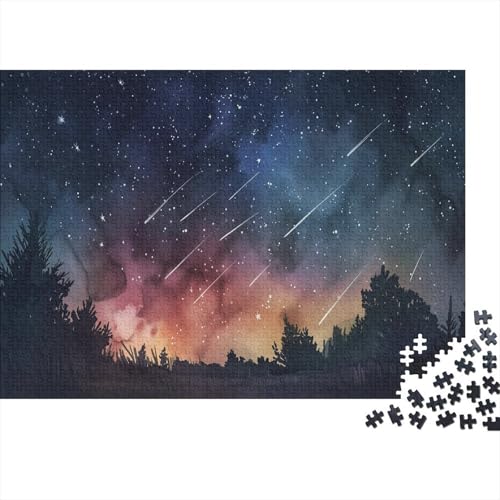 Sterne Meteor Dusche Puzzle 1000 Teile Schwer Puzzle Spielzeug Lernspiel Impossible Mitternachtswald Herausforderung Spielzeug Für Erwachsene Und Kinder in Bewährter 1000pcs (75x50cm) von CCIZFMQ