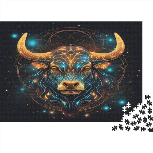 Stier Puzzle 1000-teilige Schwer Puzzle Spielzeug Pädagogisches Spiel Impossible Kosmische Elemente Herausforderungsspielzeug Für Erwachsene Kinder 1000pcs (75x50cm) von CCIZFMQ