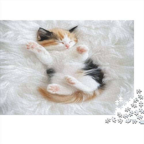 Süß Katze Puzzles 1000 Teile Schwer Puzzle Spielzeug Pädagogisches Spiel Impossible Dreifarbige Haare Herausforderungsspielzeug Für Erwachsene Und Kinder Ab 12 Jahren 1000pcs (75x50cm) von CCIZFMQ