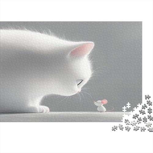 Süß Katze Puzzles 1000-teilige Schwer Puzzle Spielzeug Lernspiel Impossible Kleine Maus Herausforderungsspielzeug Für Erwachsene Und Kinder in Bewährter 1000pcs (75x50cm) von CCIZFMQ