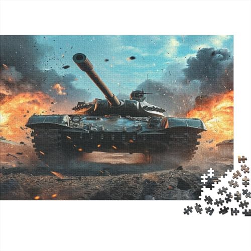 Tank Puzzle 1000 Teile Schwer Puzzle Spielzeug Lernspiel Impossible Explosionsflammen Herausforderungsspielzeug Für Erwachsene Und Kinder Ab 12 Jahren 1000pcs (75x50cm) von CCIZFMQ