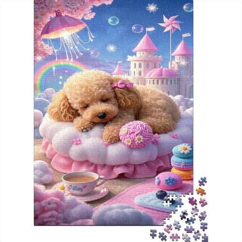 Teacup Pudel Puzzle 1000 Teile Schwer Puzzle Spielzeug Pädagogisches Spiel Impossible Cute Dog Herausforderungsspielzeug Für Erwachsene Und Kinder in Bewährter 1000pcs (75x50cm) von CCIZFMQ