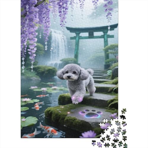 Teetasse Pudel Puzzles 1000 Teile Schwer Puzzle Spielzeug Pädagogisches Spiel Impossible Wasserfall Teich Herausforderungsspielzeug Für Erwachsene Und Kinder in Bewährter 1000pcs (75x50cm) von CCIZFMQ