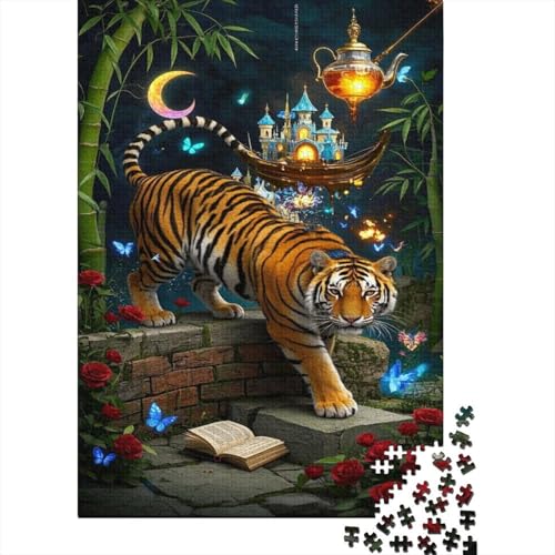 Tiger Puzzle 1000 Teile Schwer Puzzle Spielzeug Lernspiel Impossible Forest Herausforderungsspielzeug Für Erwachsene Und Kinder Ab 12 Jahren 1000pcs (75x50cm) von CCIZFMQ