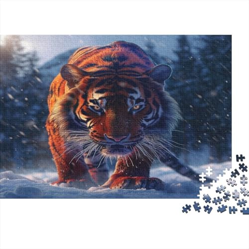 Tiger Puzzle 1000 Teile Schwer Puzzle Spielzeug Pädagogisches Spiel Impossible Snowfield Herausforderung Spielzeug Für Erwachsene Und Kinder Ab 14 Jahren 1000pcs (75x50cm) von CCIZFMQ