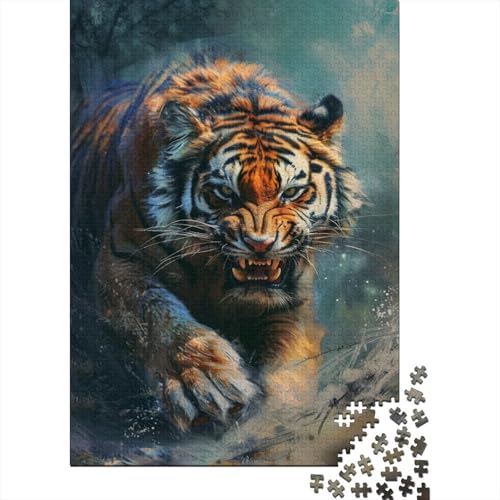 Tiger Puzzle 1000 Teile Schwer Puzzle Spielzeug Pädagogisches Spiel Impossible Wilde Demeanor Herausforderungsspielzeug Für Erwachsene Kinder 1000pcs (75x50cm) von CCIZFMQ