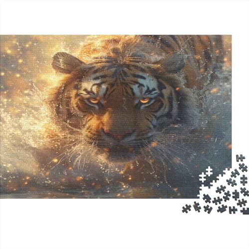 Tiger Puzzle 1000-teilige Schwer Puzzle Spielzeug Pädagogisches Spiel Impossible Splash Herausforderung Spielzeug Für Erwachsene Kinder 1000pcs (75x50cm) von CCIZFMQ