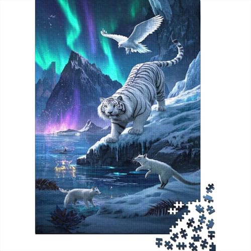Tiger Puzzles 1000 Teile Schwer Puzzle Spielzeug Lernspiel Impossible Eiswelt Herausforderungsspielzeug Für Erwachsene Und Kinder Ab 14 Jahren 1000pcs (75x50cm) von CCIZFMQ