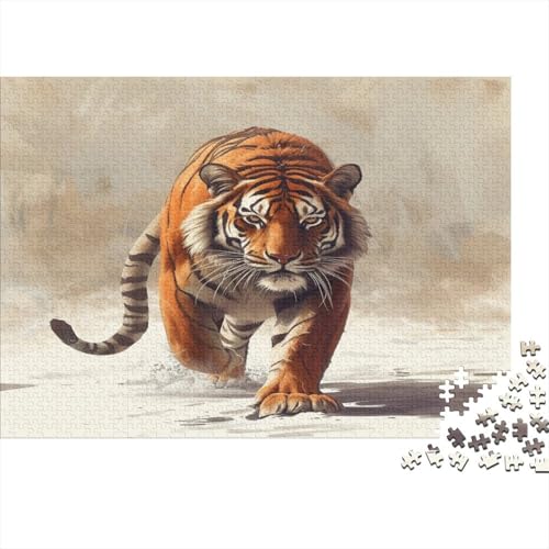 Tiger Puzzles 1000 Teile Schwer Puzzle Spielzeug Lernspiel Impossible Snowfield Herausforderungsspielzeug Für Erwachsene Und Kinder in Bewährter 1000pcs (75x50cm) von CCIZFMQ