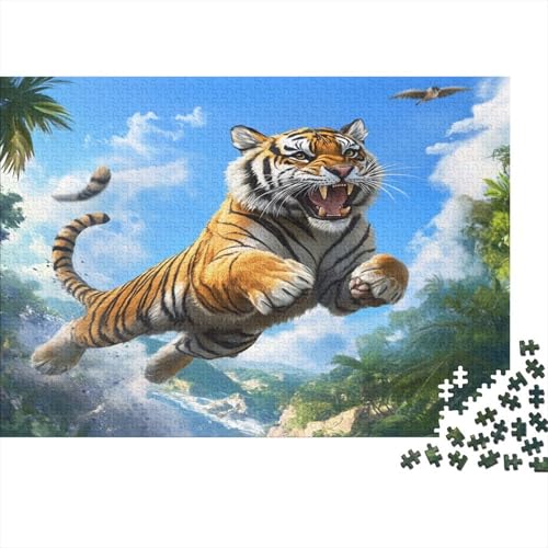Tiger Puzzles 1000 Teile Schwer Puzzle Spielzeug Pädagogisches Spiel Impossible Blauer Himmel Herausforderung Spielzeug Für Erwachsene Und Kinder Ab 14 Jahren 1000pcs (75x50cm) von CCIZFMQ