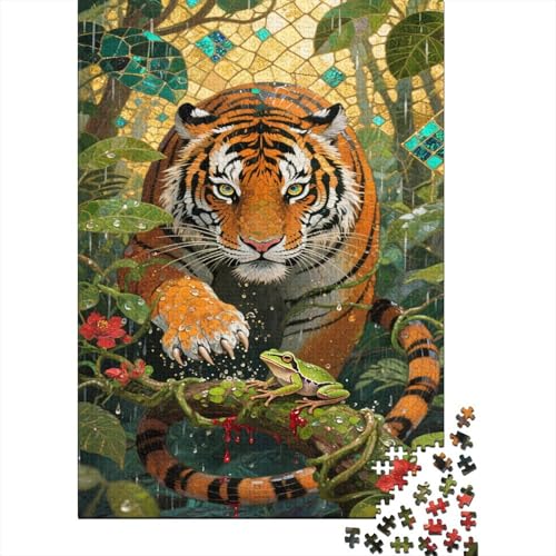 Tiger Puzzles 1000 Teile Schwer Puzzle Spielzeug Pädagogisches Spiel Impossible Regenwald Herausforderung Spielzeug Für Erwachsene Und Kinder Ab 14 Jahren 1000pcs (75x50cm) von CCIZFMQ