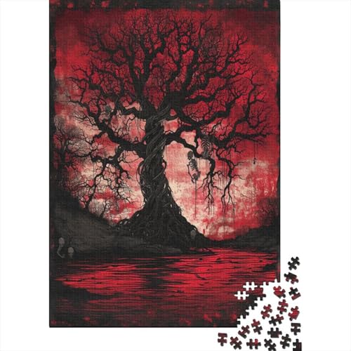 Toter Baum Puzzles 1000 Teile Schwer Puzzle Spielzeug Lernspiel Impossible Skulls Horror Art Herausforderung Spielzeug Für Erwachsene Und Kinder in Bewährter 1000pcs (75x50cm) von CCIZFMQ