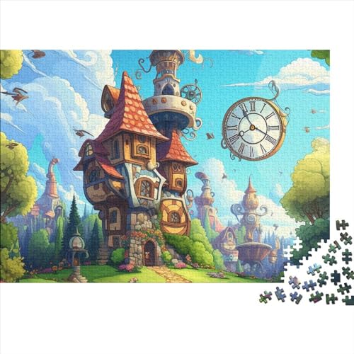 Traumschloss Puzzle 1000 Teile Schwer Puzzle Spielzeug Lernspiel Impossible Cartoon Herausforderungsspielzeug Für Erwachsene Kinder 1000pcs (75x50cm) von CCIZFMQ