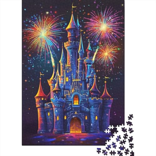 Traumschloss Puzzles 1000 Teile Schwer Puzzle Spielzeug Lernspiel Impossible Feuerwerk Nachthimmel Herausforderungsspielzeug Für Erwachsene Kinder 1000pcs (75x50cm) von CCIZFMQ