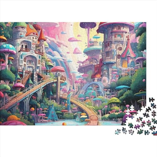 Traumschloss Puzzles 1000 Teile Schwer Puzzle Spielzeug Pädagogisches Spiel Impossible Cartoon Herausforderung Spielzeug Für Erwachsene Kinder 1000pcs (75x50cm) von CCIZFMQ