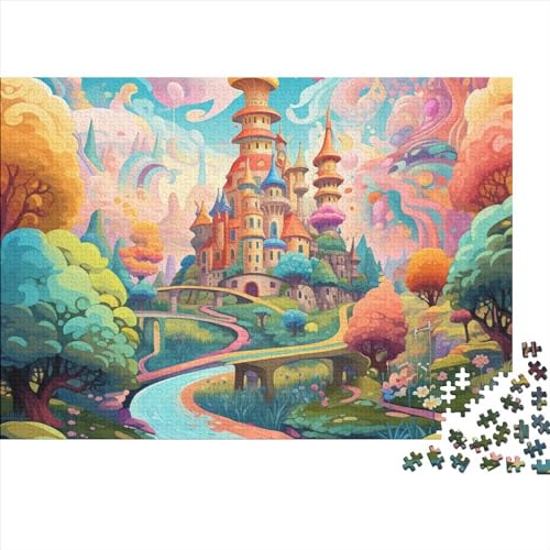 Traumschloss Puzzles 1000-teilige Schwer Puzzle Spielzeug Lernspiel Impossible Cartoon Herausforderungsspielzeug Für Erwachsene Und Kinder in Bewährter 1000pcs (75x50cm) von CCIZFMQ