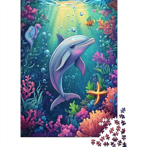 Unterwasserwelt Puzzles 1000 Teile Schwer Puzzle Spielzeug Lernspiel Impossible Delphin Herausforderung Spielzeug Für Erwachsene Und Kinder in Bewährter 1000pcs (75x50cm) von CCIZFMQ