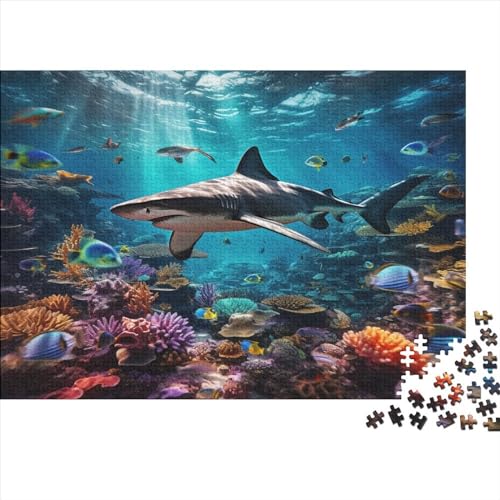 Unterwasserwelt Puzzles 1000 Teile Schwer Puzzle Spielzeug Lernspiel Impossible Hai Herausforderung Spielzeug Für Erwachsene Kinder 1000pcs (75x50cm) von CCIZFMQ