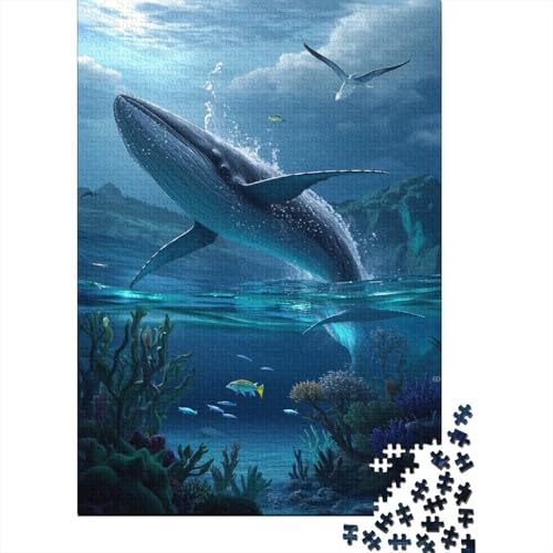 Wal Puzzles 1000 Teile Schwer Puzzle Spielzeug Lernspiel Impossible Unterwasserwelt Herausforderungsspielzeug Für Erwachsene Und Kinder Ab 12 Jahren 1000pcs (75x50cm) von CCIZFMQ