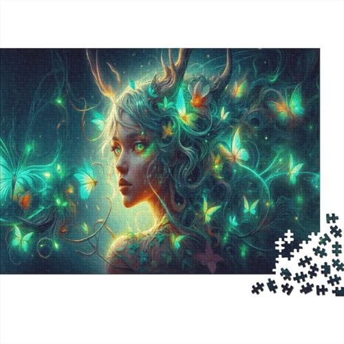 Wald Elf Puzzle 1000-teilige Schwer Puzzle Spielzeug Pädagogisches Spiel Impossible Antler Schmetterling Herausforderungsspielzeug Für Erwachsene Und Kinder Ab 14 Jahren 1000pcs (75x50cm) von CCIZFMQ