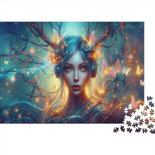 Wald Elf Puzzles 1000 Teile Schwer Puzzle Spielzeug Pädagogisches Spiel Impossible Antler Schmetterling Herausforderung Spielzeug Für Erwachsene Kinder 1000pcs (75x50cm) von CCIZFMQ