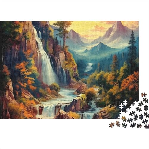 Wasserfall Puzzle 1000-teilige Schwer Puzzle Spielzeug Lernspiel Impossible Forest Herausforderung Spielzeug Für Erwachsene Kinder 1000pcs (75x50cm) von CCIZFMQ