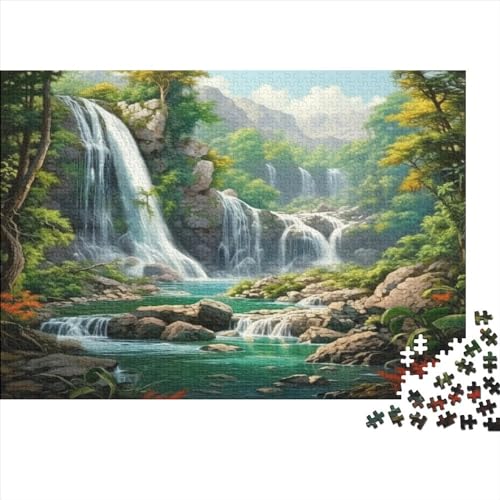 Wasserfall Puzzles 1000 Teile Schwer Puzzle Spielzeug Pädagogisches Spiel Impossible Forest Herausforderung Spielzeug Für Erwachsene Und Kinder in Bewährter 1000pcs (75x50cm) von CCIZFMQ