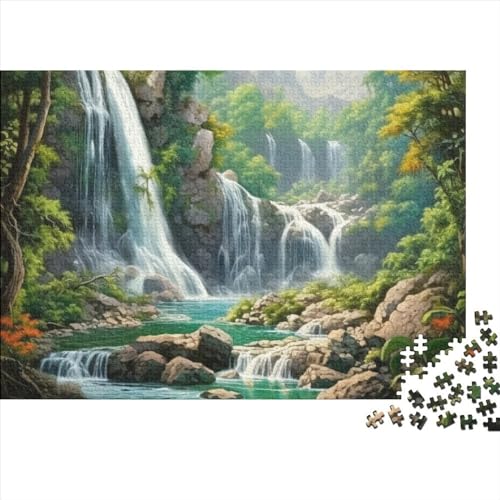 Wasserfall Puzzles 1000 Teile Schwer Puzzle Spielzeug Pädagogisches Spiel Impossible Forest Herausforderungsspielzeug Für Erwachsene Und Kinder in Bewährter 1000pcs (75x50cm) von CCIZFMQ