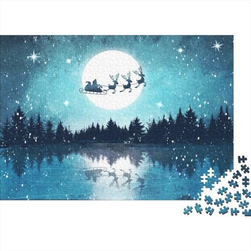 Weihnachten Night Puzzles 1000-teilige Schwer Puzzle Spielzeug Lernspiel Impossible Weihnachtsmann Herausforderungsspielzeug Für Erwachsene Und Kinder in Bewährter 1000pcs (75x50cm) von CCIZFMQ