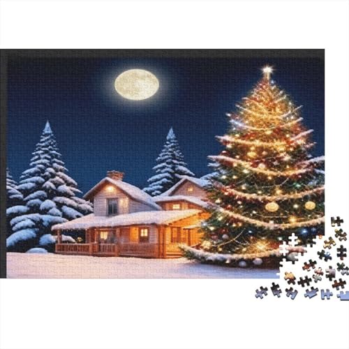Weihnachten Tree Puzzle 1000 Teile Schwer Puzzle Spielzeug Pädagogisches Spiel Impossible Vollmond Herausforderungsspielzeug Für Erwachsene Und Kinder Ab 14 Jahren 1000pcs (75x50cm) von CCIZFMQ