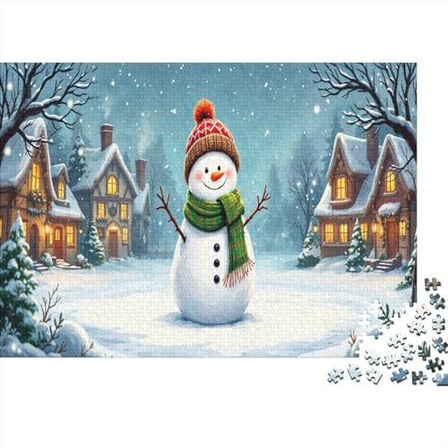 Weihnachten Village Puzzle 1000 Teile Schwer Puzzle Spielzeug Lernspiel Impossible Schneemann Herausforderung Spielzeug Für Erwachsene Kinder 1000pcs (75x50cm) von CCIZFMQ