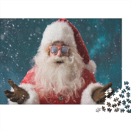 Weihnachtsmann Puzzles 1000 Teile Schwer Puzzle Spielzeug Lernspiel Impossible Schneefall Herausforderungsspielzeug Für Erwachsene Kinder 1000pcs (75x50cm) von CCIZFMQ