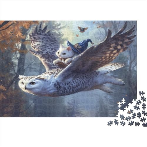 Weiße Eule Puzzle 1000-teilige Schwer Puzzle Spielzeug Lernspiel Impossible Forest Herausforderung Spielzeug Für Erwachsene Und Kinder Ab 14 Jahren 1000pcs (75x50cm) von CCIZFMQ