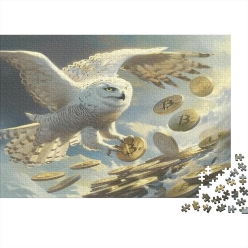 Weiße Eule Puzzles 1000 Teile Schwer Puzzle Spielzeug Pädagogisches Spiel Impossible Herausforderung Spielzeug Für Erwachsene Und Kinder in Bewährter 1000pcs (75x50cm) von CCIZFMQ
