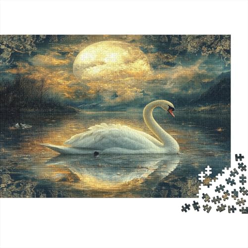Weißer Schwan Puzzle 1000 Teile Schwer Puzzle Spielzeug Lernspiel Impossible Moonlit See Herausforderung Spielzeug Für Erwachsene Und Kinder Ab 12 Jahren 1000pcs (75x50cm) von CCIZFMQ