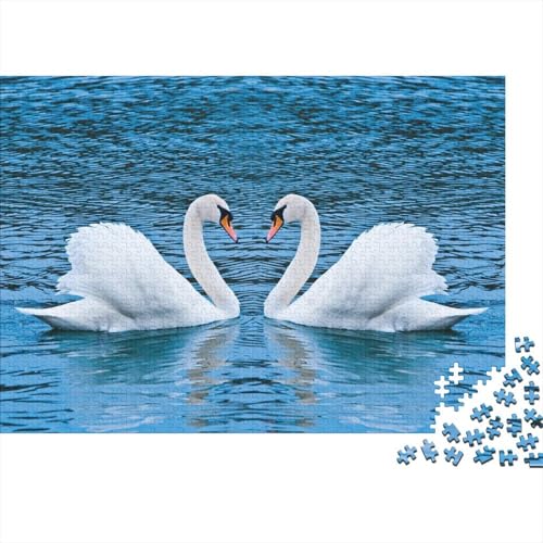 Weißer Schwan Puzzle 1000 Teile Schwer Puzzle Spielzeug Pädagogisches Spiel Impossible Blaue Wasseroberfläche Herausforderungsspielzeug Für Erwachsene Und Kinder Ab 12 Jahren 1000pcs (75x50cm) von CCIZFMQ