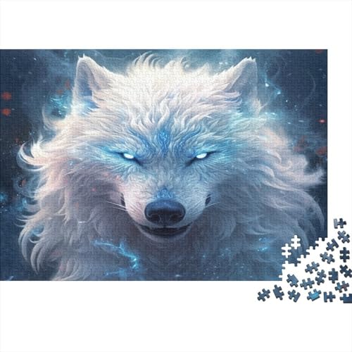 Weißer Wolf Puzzles 1000 Teile Schwer Puzzle Spielzeug Lernspiel Impossible Fantasy Kunst Herausforderung Spielzeug Für Erwachsene Kinder 1000pcs (75x50cm) von CCIZFMQ