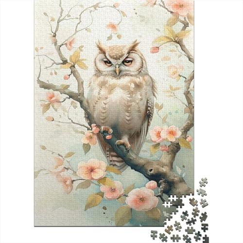 Weißeule Puzzle 1000 Teile Schwer Puzzle Spielzeug Lernspiel Impossible Blumenzweige Herausforderungsspielzeug Für Erwachsene Kinder 1000pcs (75x50cm) von CCIZFMQ