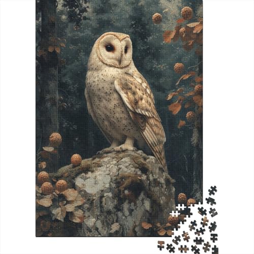 Weißeule Puzzle 1000-teilige Schwer Puzzle Spielzeug Lernspiel Impossible Waldfelsen Herausforderung Spielzeug Für Erwachsene Kinder 1000pcs (75x50cm) von CCIZFMQ