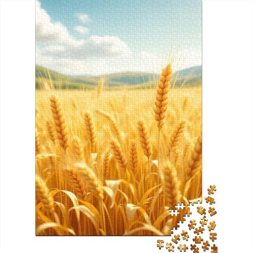 Weizenfeld Puzzles 1000 Teile Schwer Puzzle Spielzeug Pädagogisches Spiel Impossible Rural Scenery Herausforderungsspielzeug Für Erwachsene Und Kinder Ab 14 Jahren 1000pcs (75x50cm) von CCIZFMQ