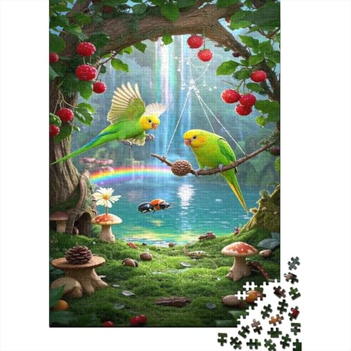 Wellensittich Puzzle 1000 Teile Schwer Puzzle Spielzeug Pädagogisches Spiel Impossible Lovely Papagei Herausforderungsspielzeug Für Erwachsene Kinder 1000pcs (75x50cm) von CCIZFMQ