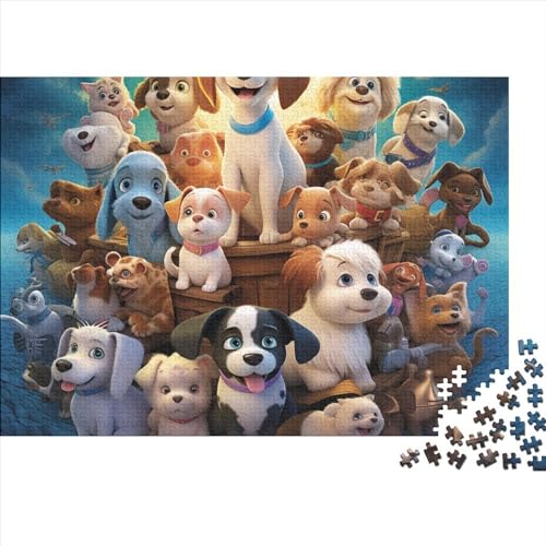 Welpen Puzzle 1000 Teile Schwer Puzzle Spielzeug Lernspiel Impossible Animal Herausforderung Spielzeug Für Erwachsene Und Kinder Ab 12 Jahren 1000pcs (75x50cm) von CCIZFMQ
