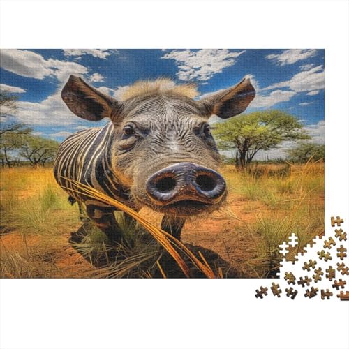 Wildschwein Puzzles 1000 Teile Schwer Puzzle Spielzeug Pädagogisches Spiel Impossible Grasland Herausforderung Spielzeug Für Erwachsene Und Kinder Ab 12 Jahren 1000pcs (75x50cm) von CCIZFMQ