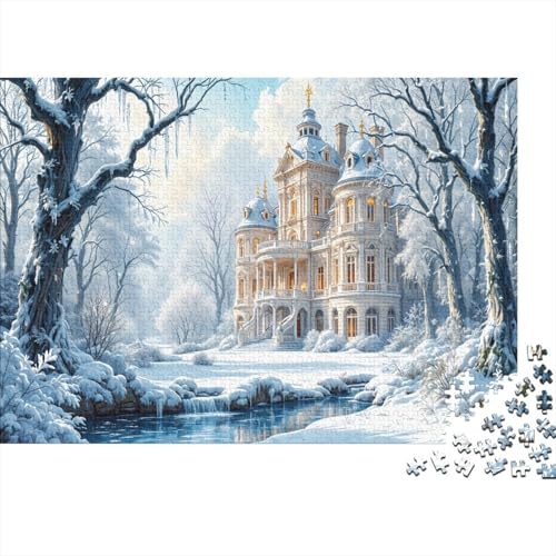Winterwald Puzzle 1000 Teile Schwer Puzzle Spielzeug Lernspiel Impossible Castle Herausforderung Spielzeug Für Erwachsene Kinder 1000pcs (75x50cm) von CCIZFMQ