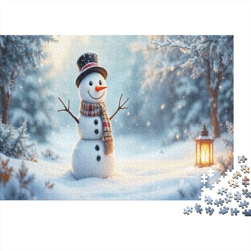 Winterwald Puzzle 1000-teilige Schwer Puzzle Spielzeug Pädagogisches Spiel Impossible Schneemann Herausforderungsspielzeug Für Erwachsene Und Kinder Ab 12 Jahren 1000pcs (75x50cm) von CCIZFMQ