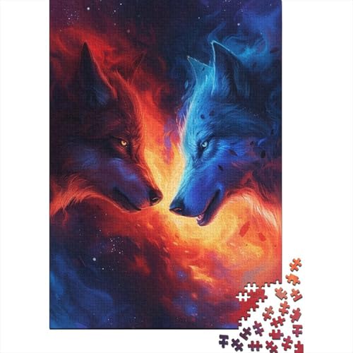 Wölfe Puzzle 1000 Teile Schwer Puzzle Spielzeug Pädagogisches Spiel Impossible Fantasieflamme Herausforderung Spielzeug Für Erwachsene Und Kinder in Bewährter 1000pcs (75x50cm) von CCIZFMQ