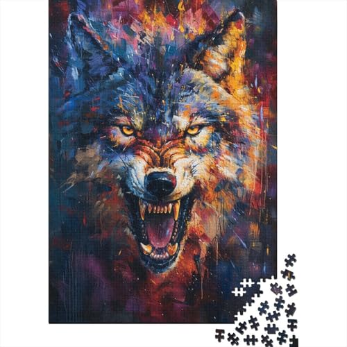 Wolf Puzzle 1000 Teile Schwer Puzzle Spielzeug Lernspiel Impossible Abstract Art Herausforderungsspielzeug Für Erwachsene Kinder 1000pcs (75x50cm) von CCIZFMQ
