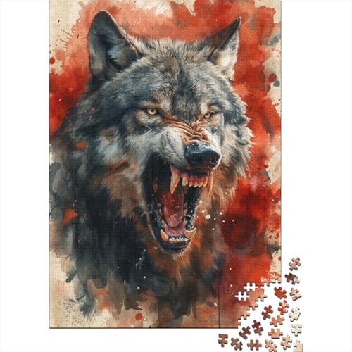 Wolf Puzzle 1000 Teile Schwer Puzzle Spielzeug Lernspiel Impossible Aquarellkunst Herausforderung Spielzeug Für Erwachsene Und Kinder Ab 12 Jahren 1000pcs (75x50cm) von CCIZFMQ
