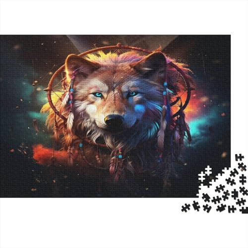 Wolf Puzzle 1000 Teile Schwer Puzzle Spielzeug Lernspiel Impossible Magische Kunst Herausforderungsspielzeug Für Erwachsene Und Kinder in Bewährter 1000pcs (75x50cm) von CCIZFMQ